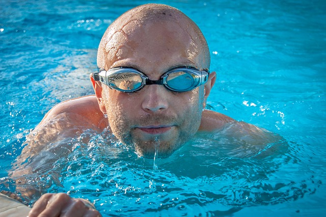 man in pool