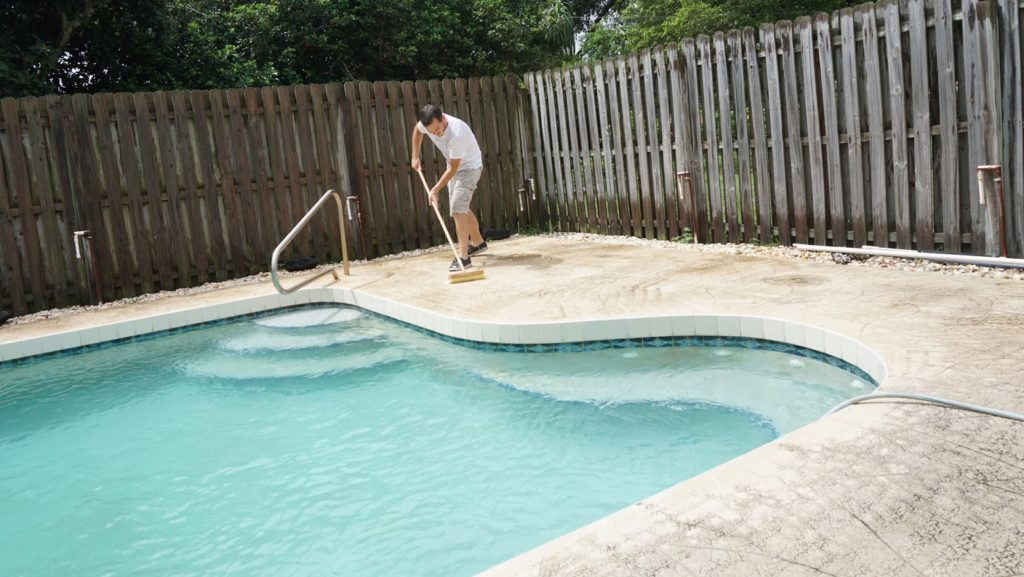 cleaning a pool deck pool opening checklist