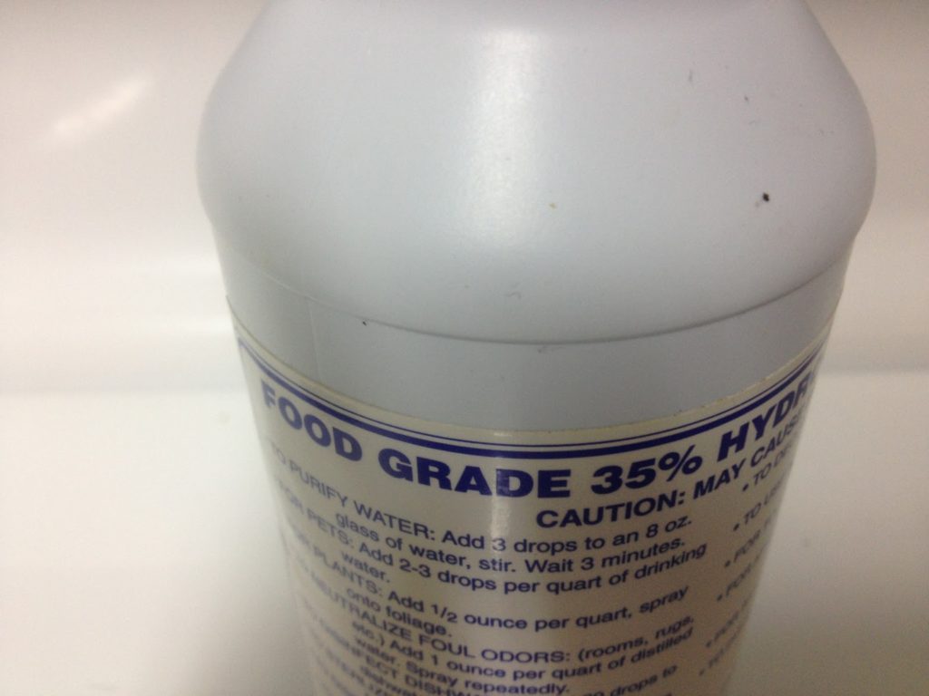 lower pool chlorine with food grade hydrogen peroxide