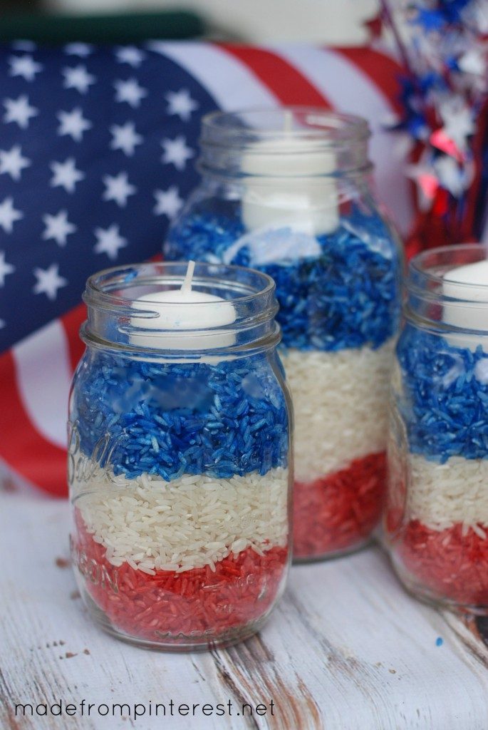 4th of july mason jar candles patriotic candle centerpiece decoration