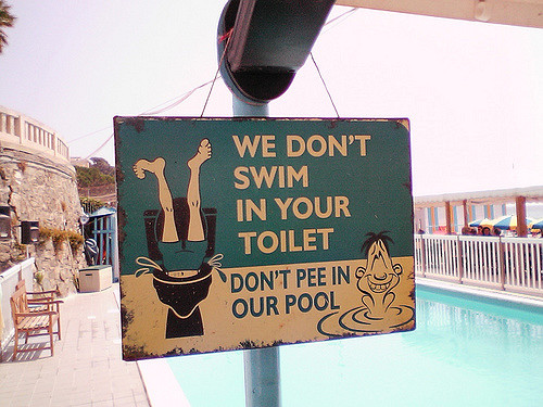 peeing in the pool is bad for the water