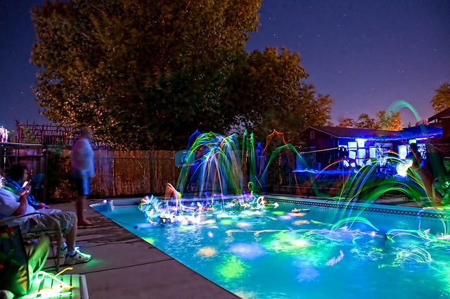 glowstick pool party decorations summer pool party ideas