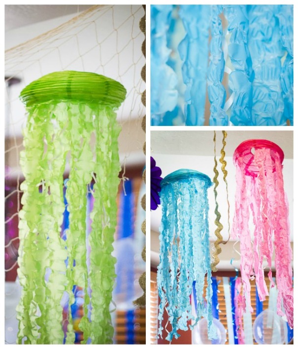 paper jellyfish lantern summer pool party ideas