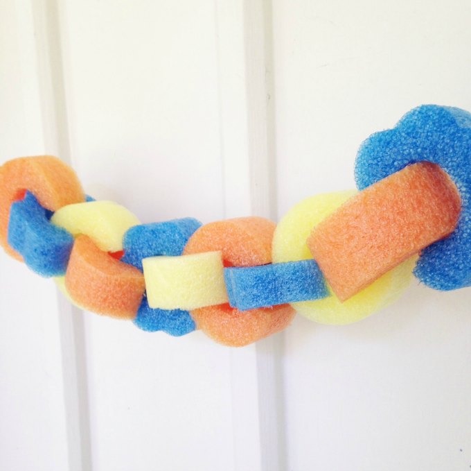 pool noodle ring garland summer pool party decorations
