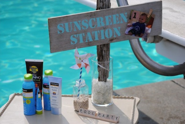 sunscreen station summer pool party ideas