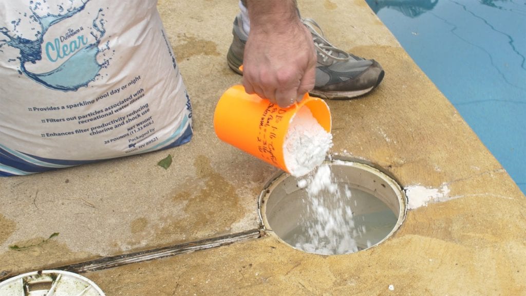 add de powder to sand filter to improve sand pool filtration