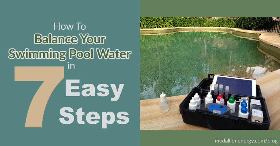 balance pool water and adjust pool chemicals