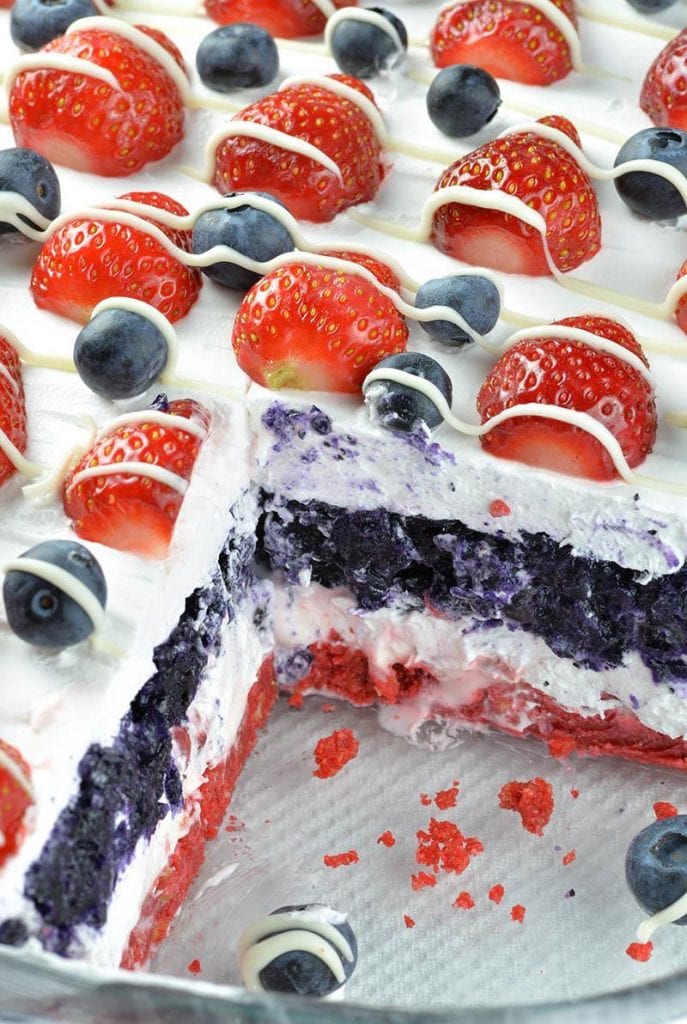 patriotic three layer berry lasagna july 4th pool party food