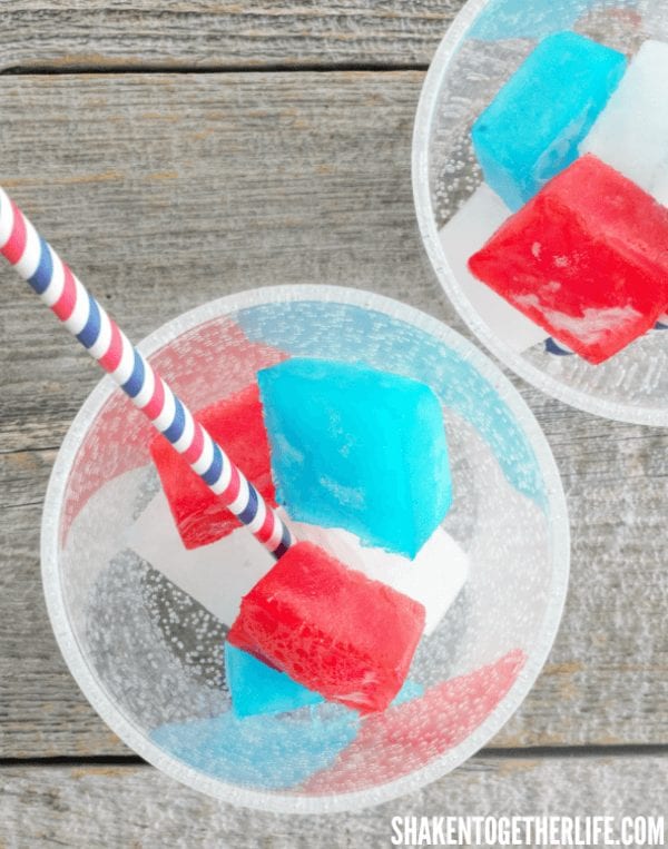 red white blue jello ice cubes july 4th pool party ice cubes