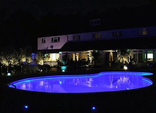 led lights in pool pool landscaping idea