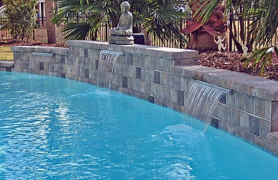 cascading waterfall pool outdoor inground pool ideas