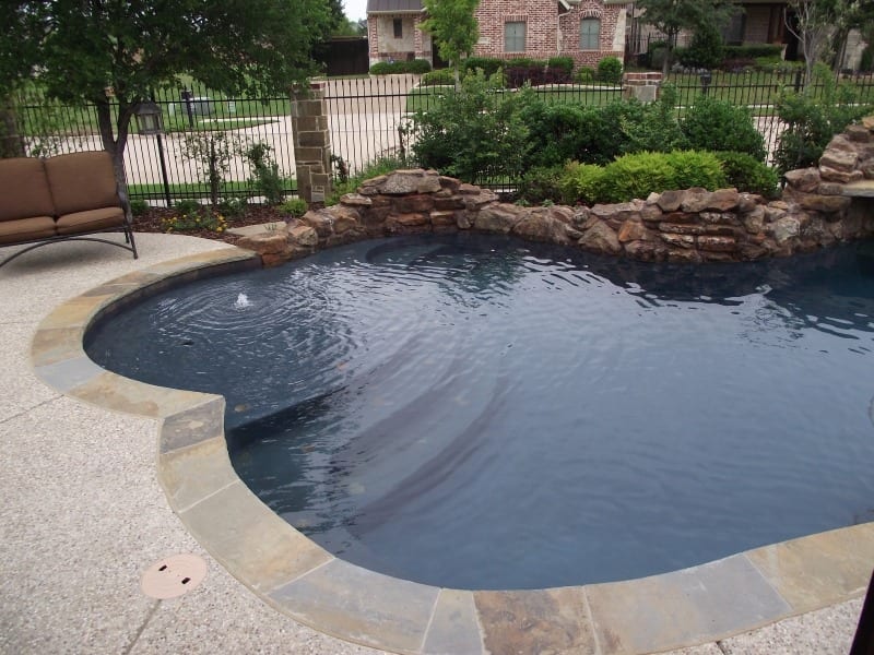 dark bottom pool backyard inground pool ideas