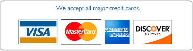 We accept all major credit cards