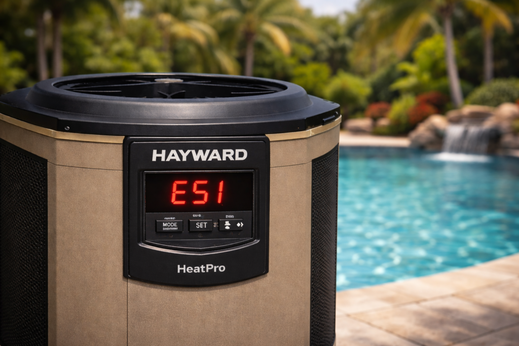 Hayward error code showing on a Hayward HeatPro pool heater